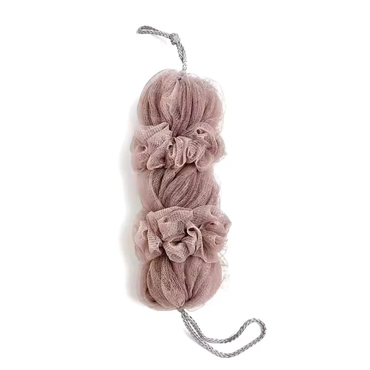 Premium Exfoliating Loofah Sponge Long Handle Shower Pouf for Body &amp;