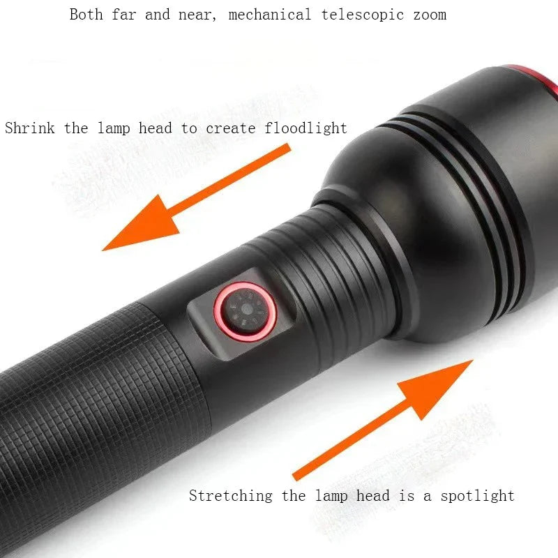 RL-2308 High-Power Rechargeable LED Flashlight Long Range, Durable &amp; Energy Efficient - CheckNpays