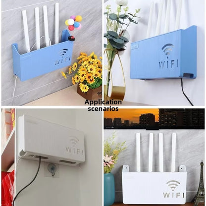 WiFi Router Shelf &amp; Cable Organizer Wall-Mount ABS Plastic Storage Box
