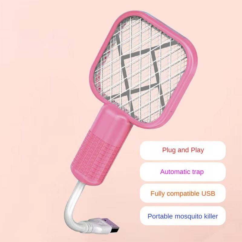 Mini USB Rechargeable Mosquito Racket with UV Light Portable Electric Bug