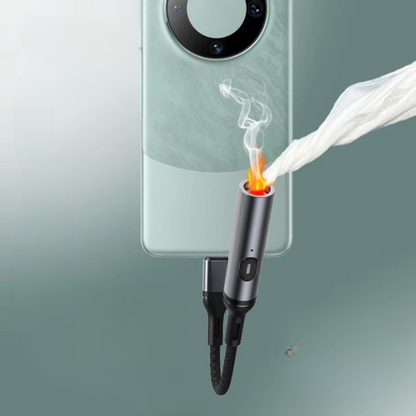 Windproof Mobile Phone Charging Lighter Outdoor USB Cigarette Lighter for Smartphones