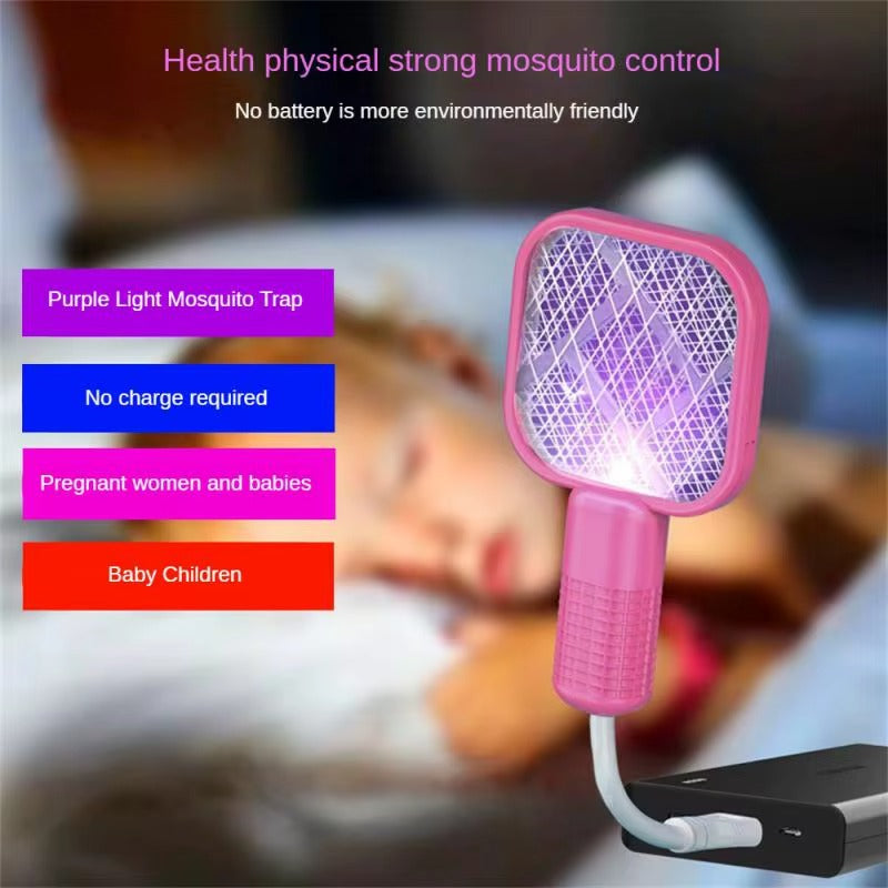 Mini USB Rechargeable Mosquito Racket with UV Light Portable Electric Bug