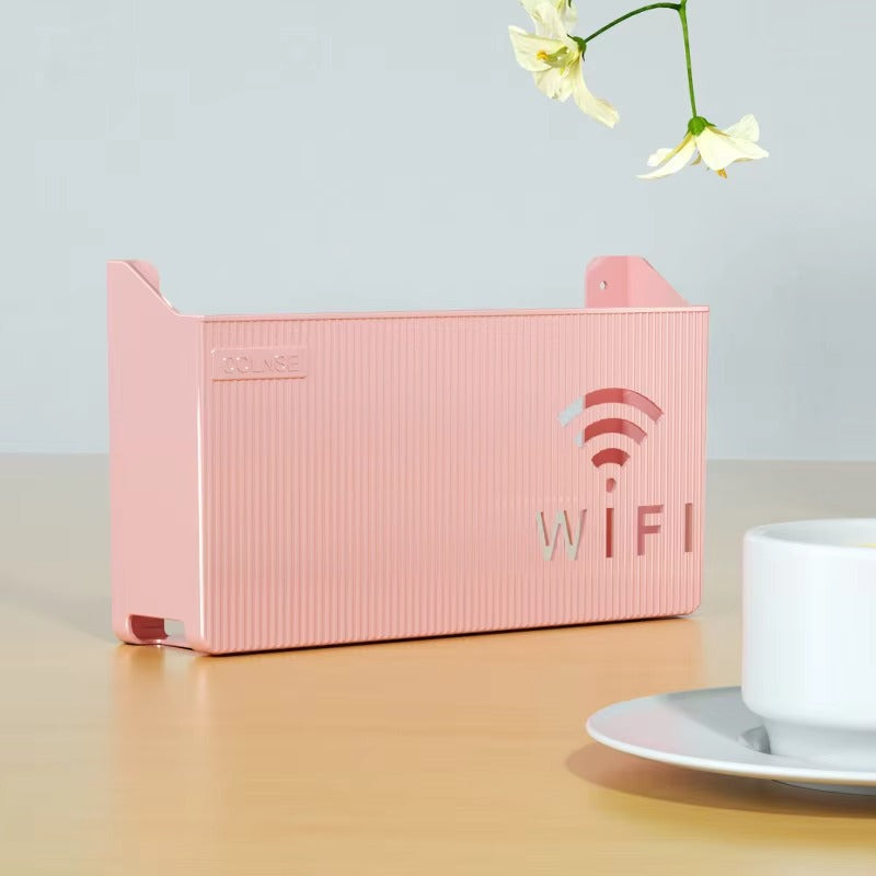 WiFi Router Shelf &amp; Cable Organizer Wall-Mount ABS Plastic Storage Box
