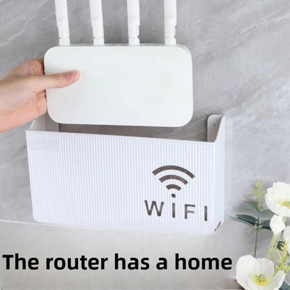 WiFi Router Shelf &amp; Cable Organizer Wall-Mount ABS Plastic Storage Box