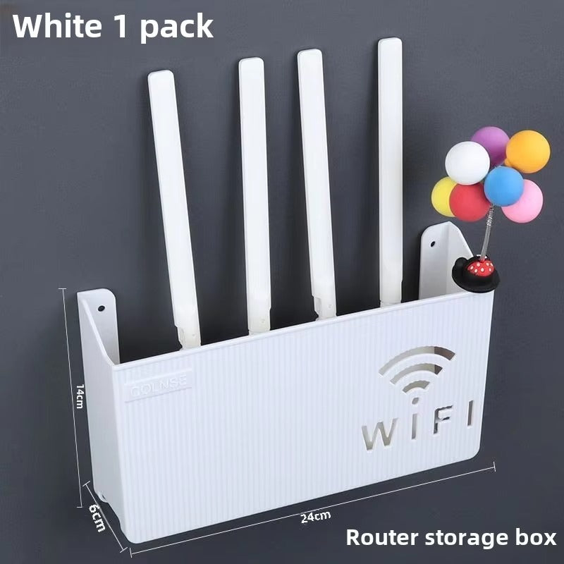WiFi Router Shelf &amp; Cable Organizer Wall-Mount ABS Plastic Storage Box
