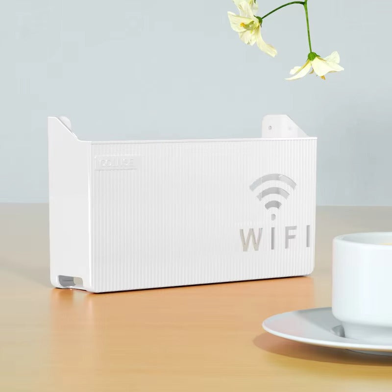WiFi Router Shelf &amp; Cable Organizer Wall-Mount ABS Plastic Storage Box