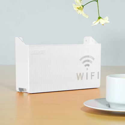 WiFi Router Shelf &amp; Cable Organizer Wall-Mount ABS Plastic Storage Box