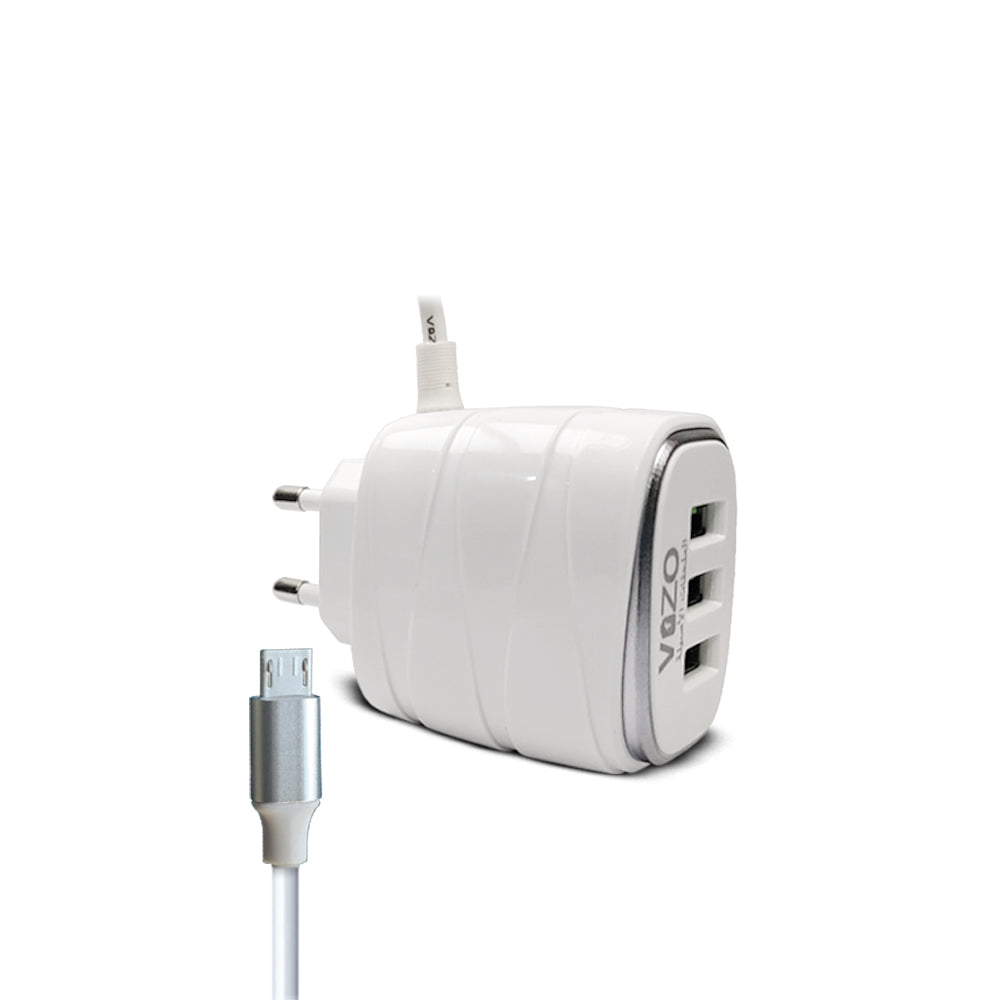 V16-Micro USB 4A Smart Fast Charger (3 USB Ports + Built-in