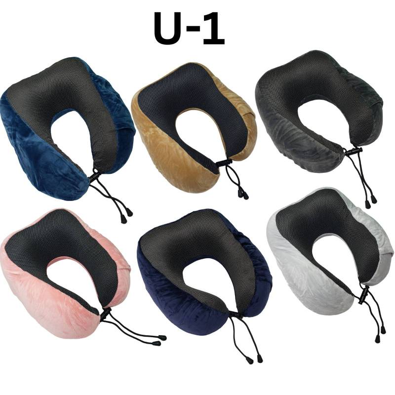 U Shaped Travel Pillow Memory Foam Neck And Head Support (random color)