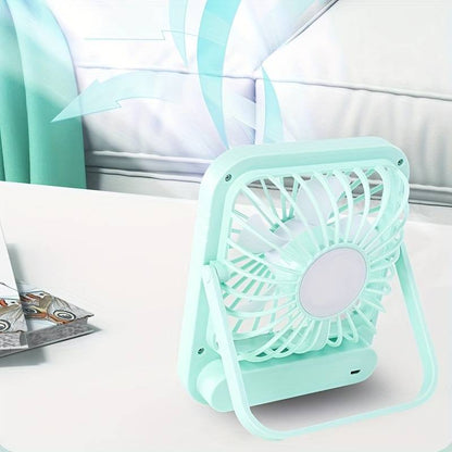 Quite Hanging Desk Fan, Mini USB Rechargeable Fan, Quiet Mini Desktop Cooling