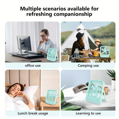Quite Hanging Desk Fan, Mini USB Rechargeable Fan, Quiet Mini Desktop Cooling