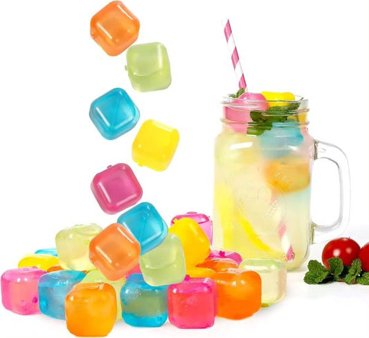 Reusable ice cube  Pack Of 12 Peices Square Reusable Ice Cubes | Filled With Pure Water (multi Random Color)