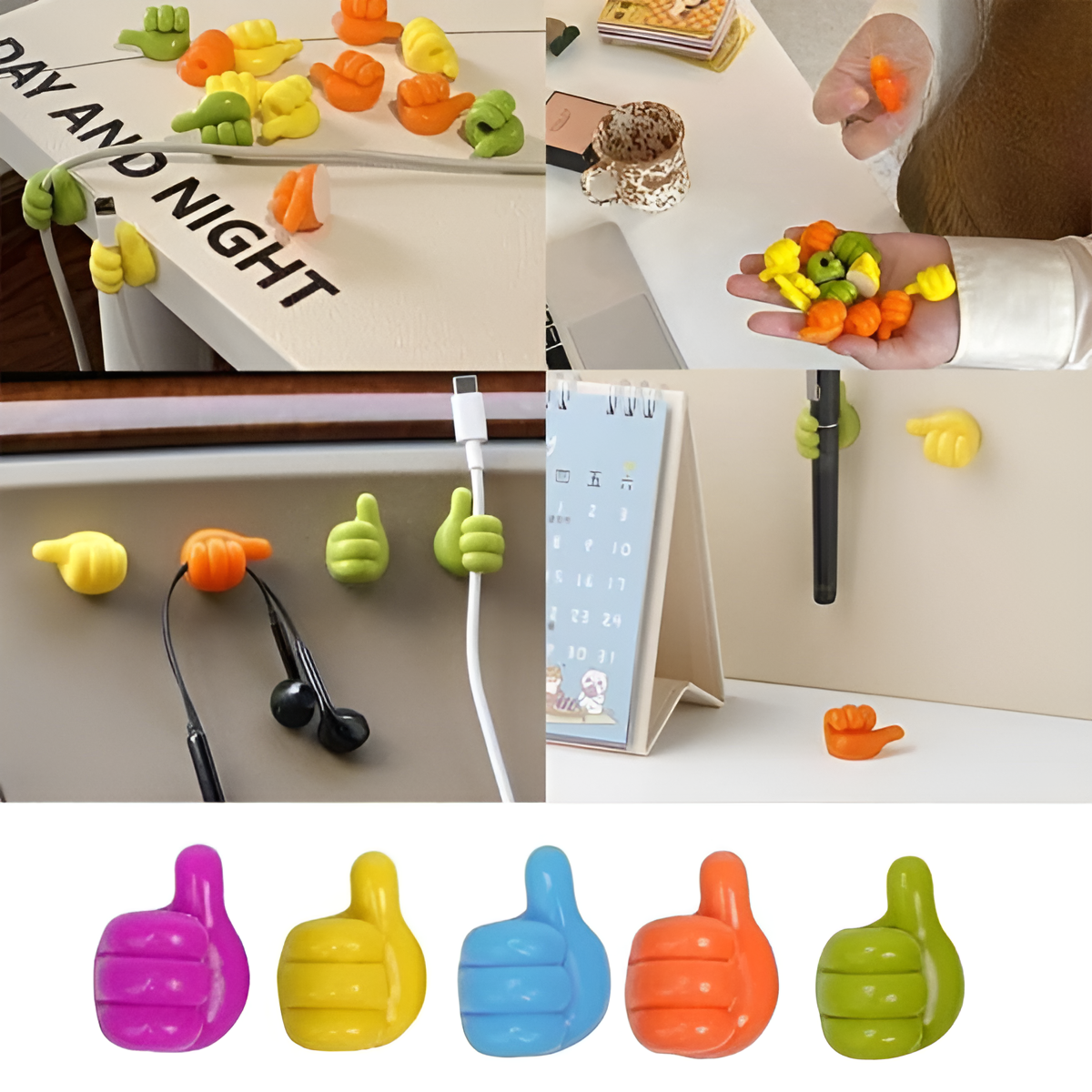 PACK OFF 10 Thumb Wall Hook Wall Decoration Hook Creative Silicone Thumb