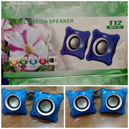 (Pair) T12 Mini multimedia 2.0 speakers Music Stereo for Computer Desktop
