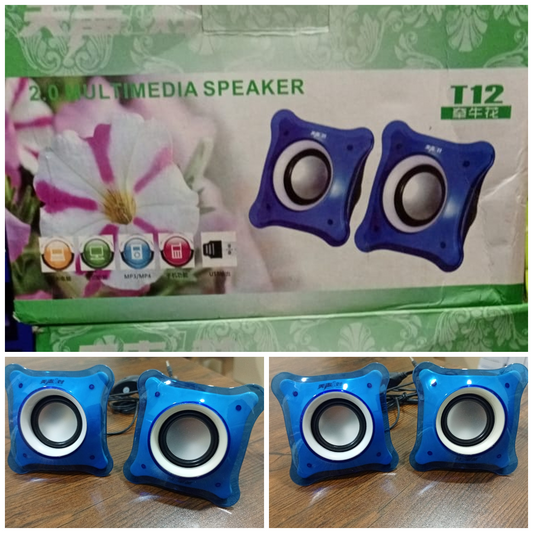 (Pair) T12 Mini multimedia 2.0 speakers Music Stereo for Computer Desktop