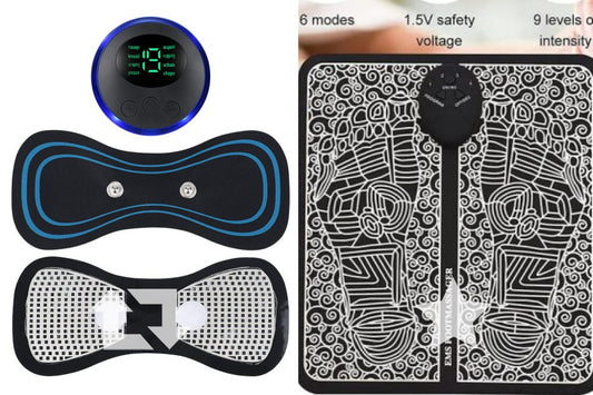 pack Of 2 Ems Butterfly Portable Neck Massager Rechargeable, And Ms