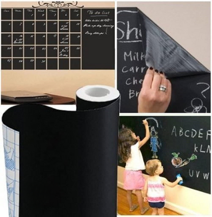 Large Black Chalkboard Sticker Paper DIY Black Board Wall Adhesive Black Board