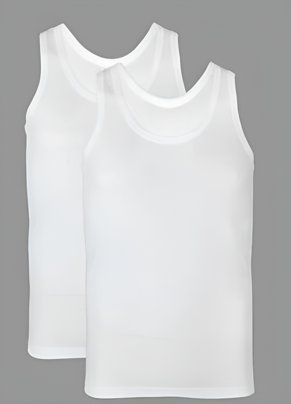 Pack of 2 Men under garment White banyan Round Neck Sleeveless Plain/Solid