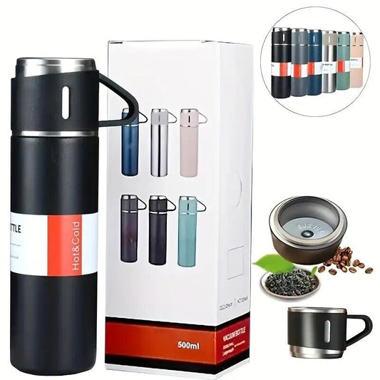 Stainless Steel 500ml Hot &amp; Cool Water Bottle (500 ml) (Random color)