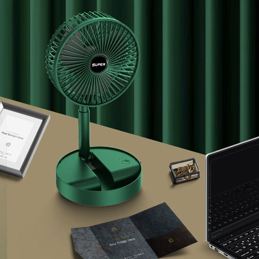 Rechargeable - Portable Telescopic Folding Fan | USB Foldable | Table Desk