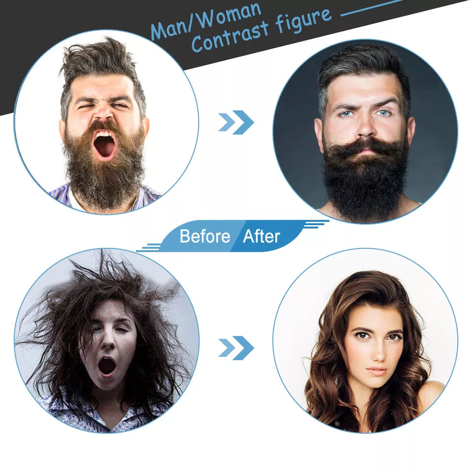 Rechargeable Hair Curler Beard Shawl Comb Multi functional Hair Straightener Comb Brush