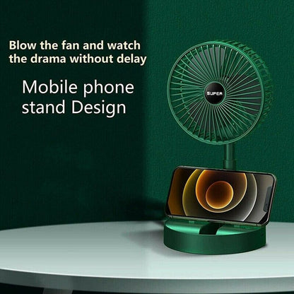 Portable Rechargeable Telescopic Folding Fan | USB Foldable | Table Desk Fan