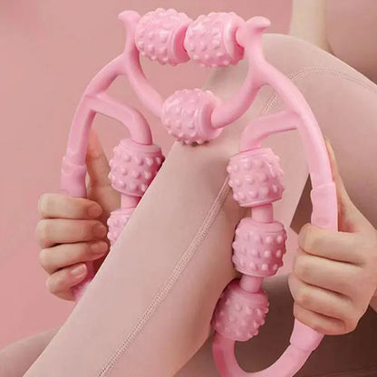 9 Wheels U Shape Points Massage Muscle Relax Roller Massager made in