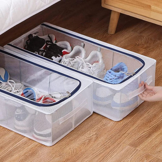 Transparent Storage Shoe Box Steel Structure Free Installation Shoe Cabinet to Prevent