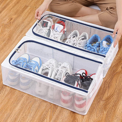 Transparent Storage Shoe Box Steel Structure Free Installation Shoe Cabinet to Prevent