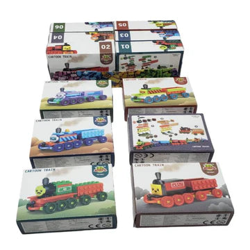 Pack Of 01 - Cartoon Train DIY Building Block Toy | Cartoon