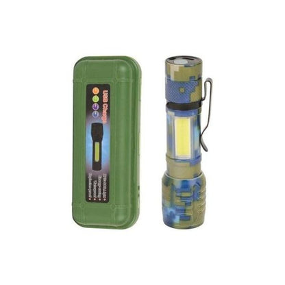 Torch Metal Body Mini Flashlight Rechargeable with COB Light