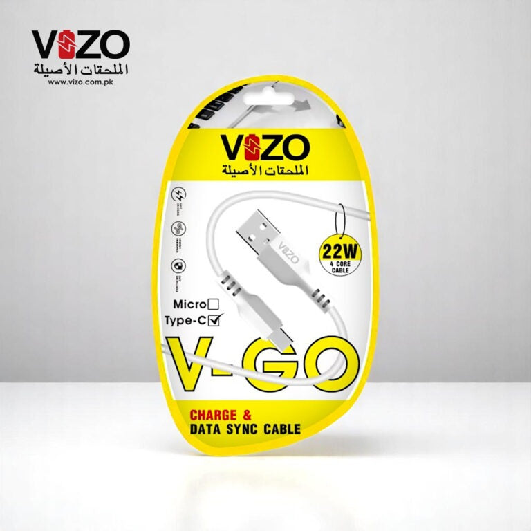 Vizo V-Go 22W Fast Charging Type-C Data Cable | Best Quality Type