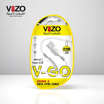 Vizo V-Go 22W Fast Charging Type-C Data Cable | Best Quality Type