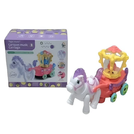 HORSE CARRIAGE Battery Operated Toys Cartoon Music Toy Carriage Set With Light